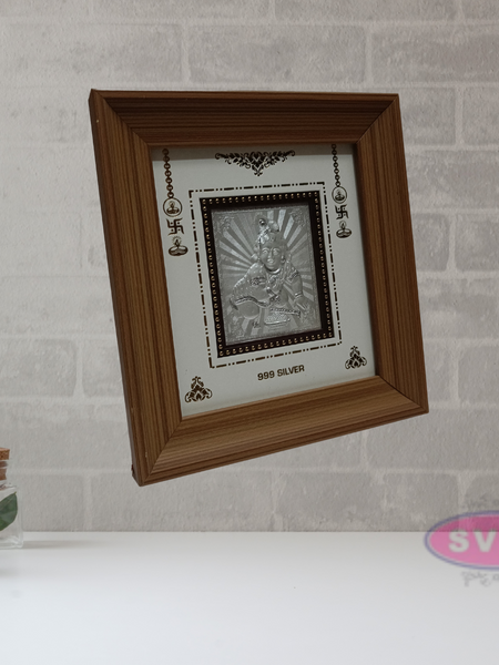 999 Silver Sri Laddu Krishna Wooden Frame
