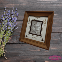 999 Silver Lakshmi Wooden Frame 10*9 Inches