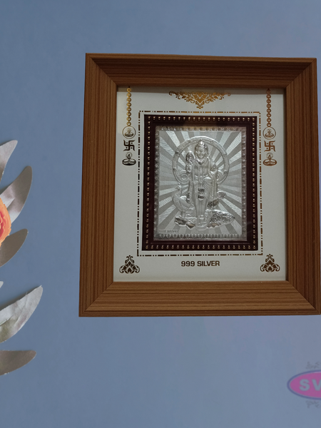 999 Silver Sri Murugan Wooden Frame