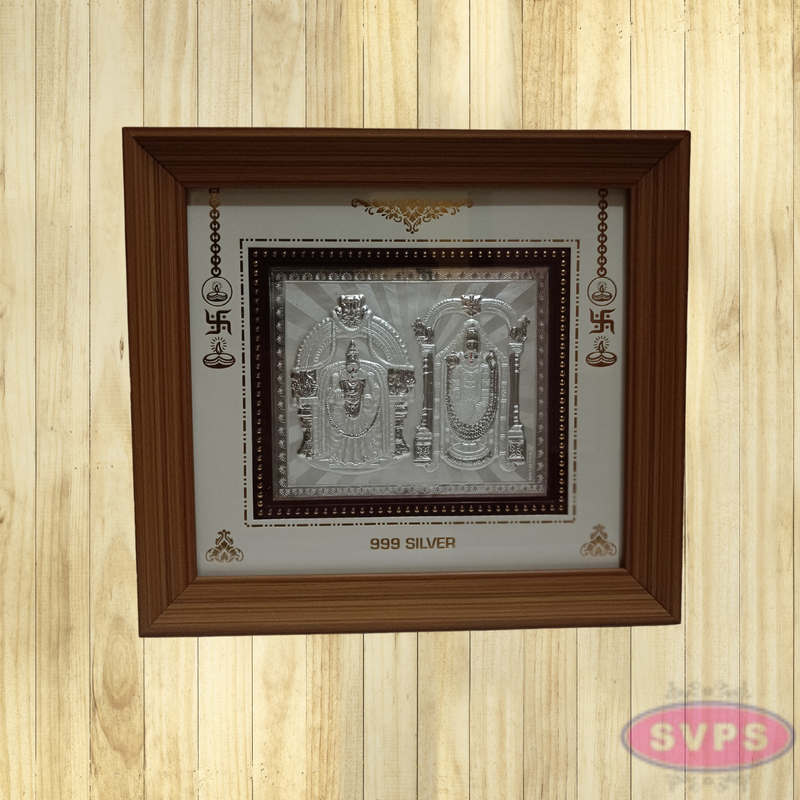 999 Silver Balaji Padmavathi Thayar Wooden Frame