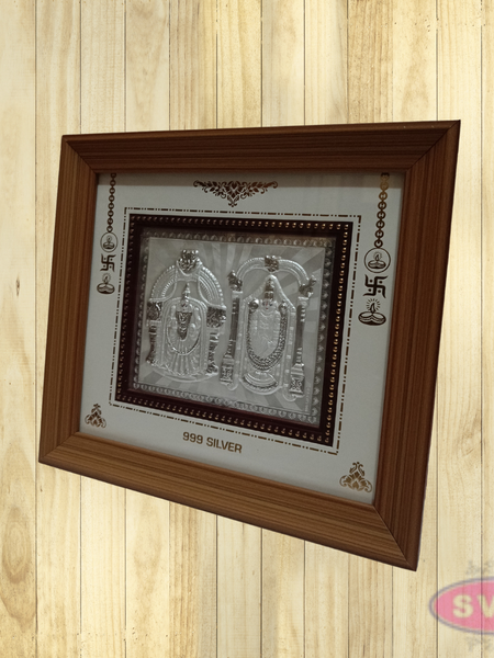 999 Silver Balaji Padmavathi Thayar Wooden Frame