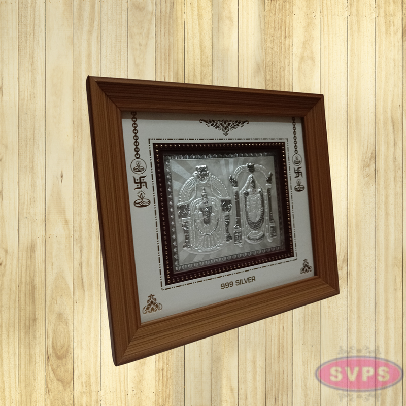 999 Silver Balaji Padmavathi Thayar Wooden Frame