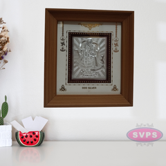 999 Silver Sri Radha Krishna Wooden Frame