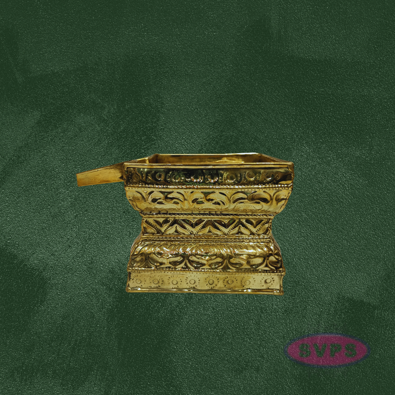 Brass Abhisheka Patra Plate with Somasutra – Tirumanjana Peetam for Pooja