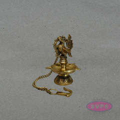 Antique Finish Peacock Hanging Deepam for Home Temple