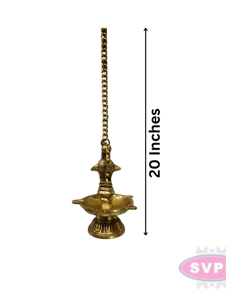 Antique Finish Peacock Hanging Deepam for Home Temple