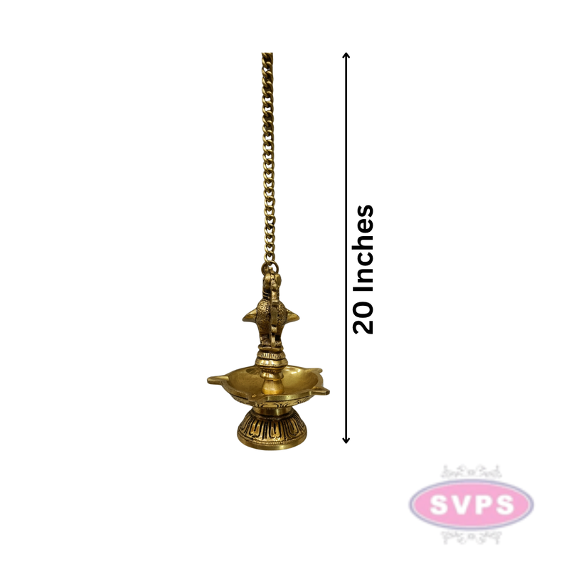 Antique Finish Peacock Hanging Deepam for Home Temple