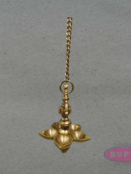 Antique Finish Peacock Design Brass Hanging Deepam for Home Temple