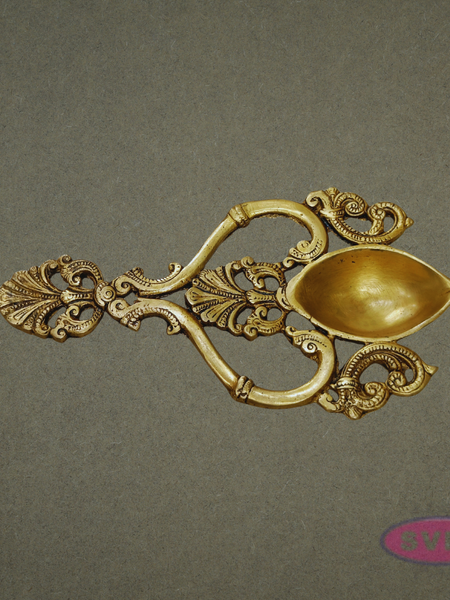Handcrafted Brass Aarti Ladel for Pooja & Temple Use