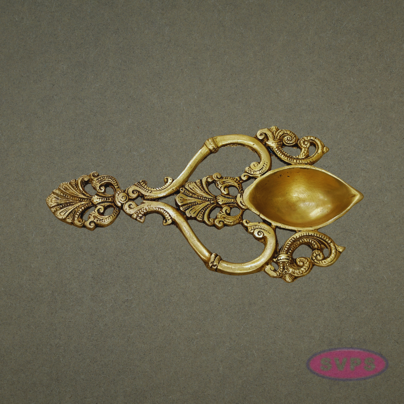 Handcrafted Brass Aarti Ladel for Pooja & Temple Use