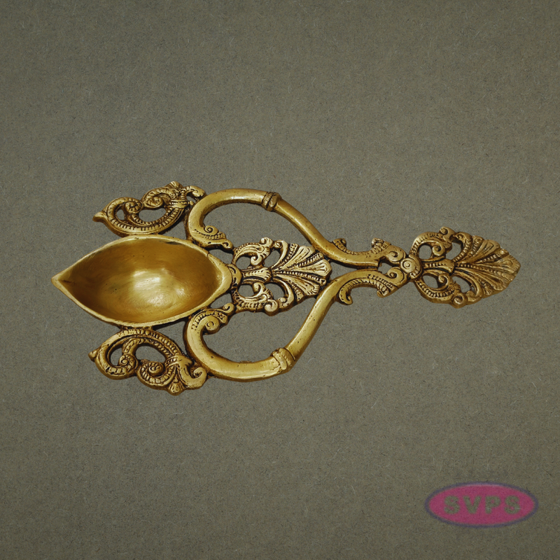 Handcrafted Brass Aarti Ladel for Pooja & Temple Use