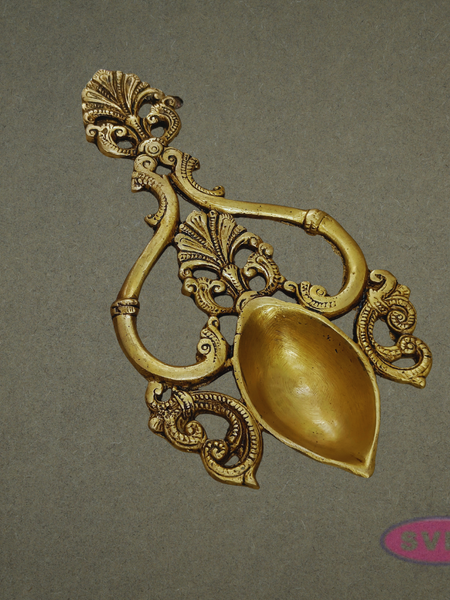 Handcrafted Brass Aarti Ladel for Pooja & Temple Use
