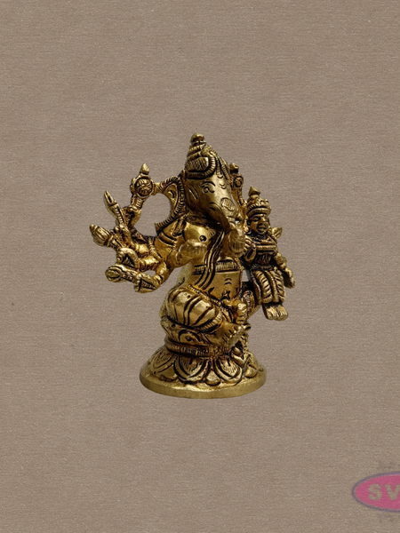 Brass Lord Ganesha Ashta Ganapathi Statue – Antique Finish