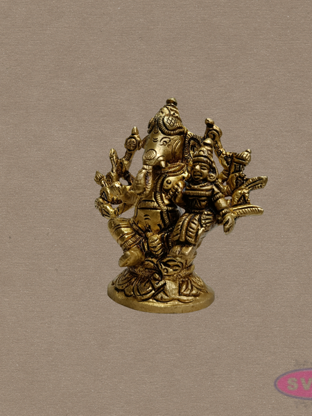 Brass Lord Ganesha Ashta Ganapathi Statue – Antique Finish