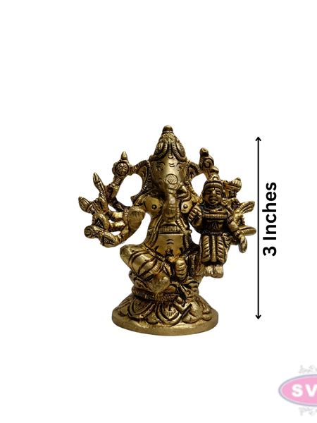 Brass Lord Ganesha Ashta Ganapathi Statue – Antique Finish