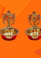 Brass Shanku Chakra Lamp Set