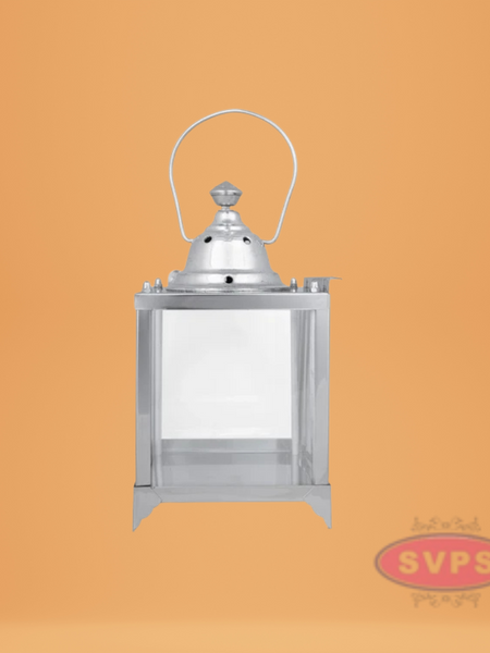 Steel Akhand Jyoti Hanging Diya With Door / Lantern Light For Pooja Decor