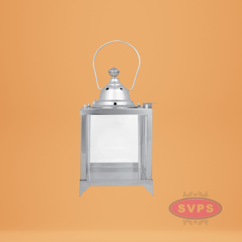 Steel Akhand Jyoti Hanging Diya With Door / Lantern Light For Pooja Decor