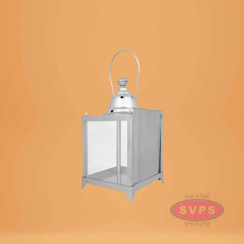 Steel Akhand Jyoti Hanging Diya With Door / Lantern Light For Pooja Decor
