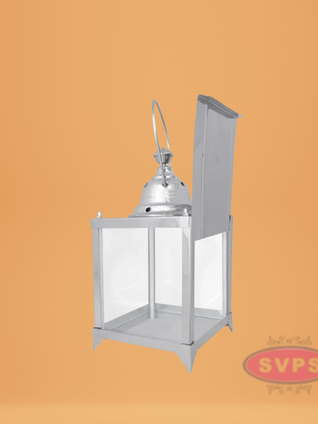Steel Akhand Jyoti Hanging Diya With Door / Lantern Light For Pooja Decor