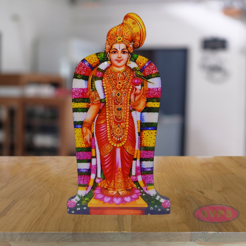 Wooden Sri Andal Nachiyar Godhai  Table Stand / Wall Hanging Photo Cutout