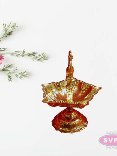 Brass Peacock Annam 5 Face Oil Lamp