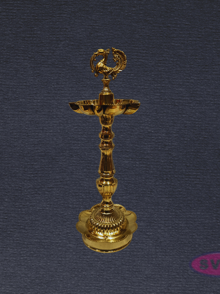 Auspicious Brass Annapakshi Kuthu Vilakku for Pooja & Temple – Lotus Base, 13 Inches