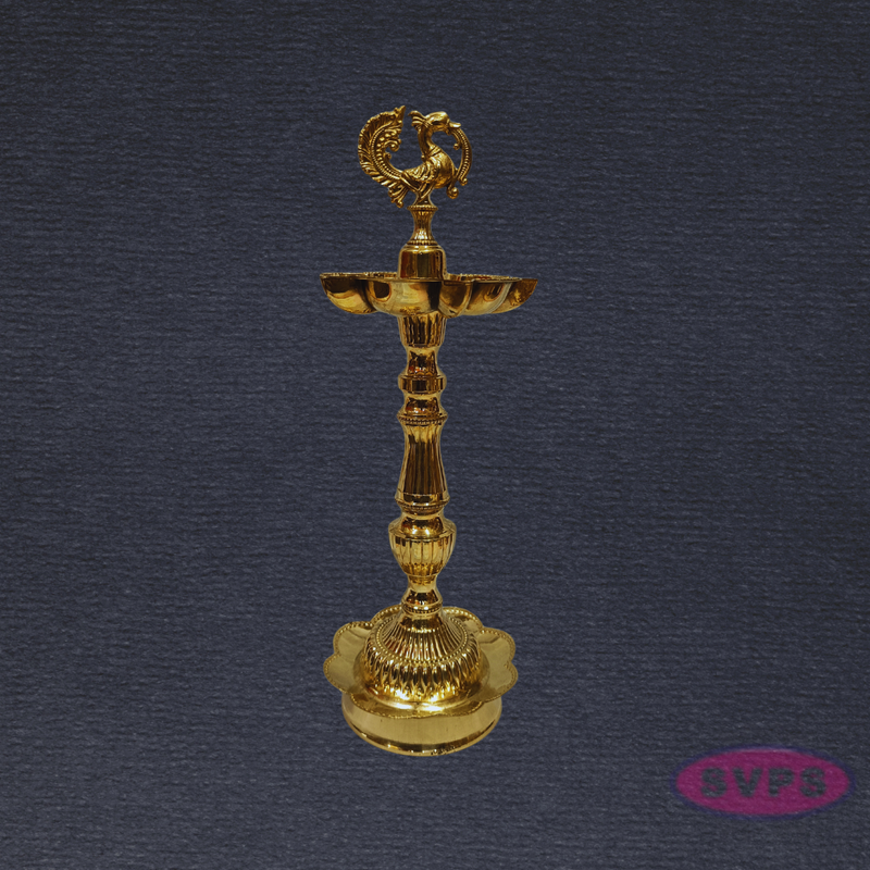 Auspicious Brass Annapakshi Kuthu Vilakku for Pooja & Temple – Lotus Base, 13 Inches