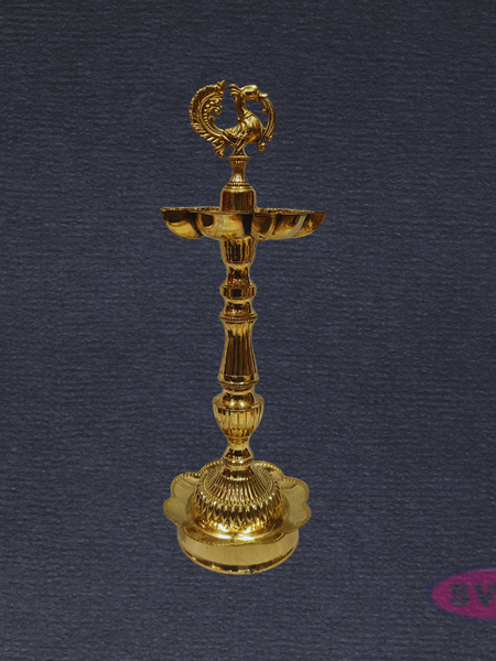 Traditional Brass Annapakshi Standing Diya – 13 Inch