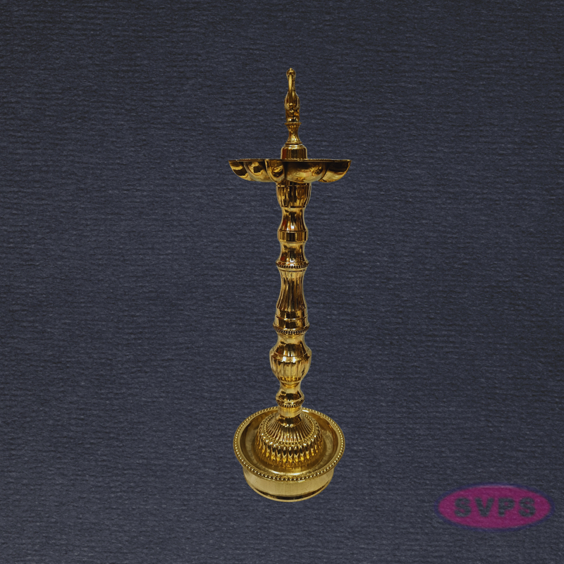 Handcrafted Brass Annapakshi Kuthu Vilakku with Lotus Base – Height 16 Inches