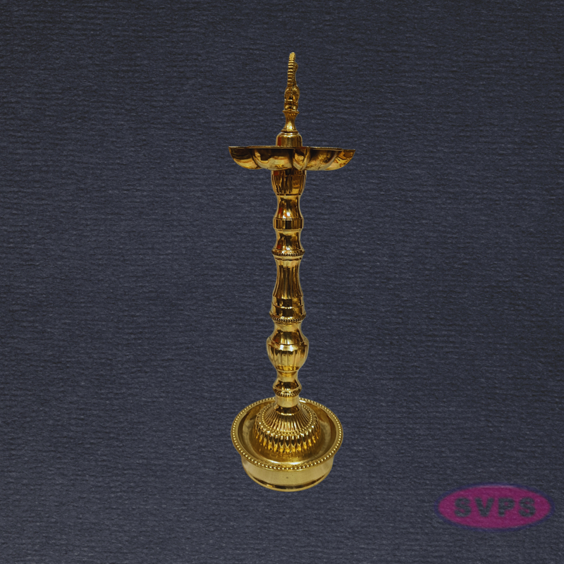 Handcrafted Brass Annapakshi Kuthu Vilakku with Lotus Base – Height 16 Inches