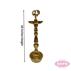 Handcrafted Brass Annapakshi Kuthu Vilakku with Lotus Base – Height 16 Inches
