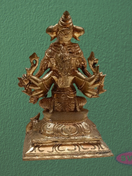Handcrafted Panchalogam Ashta Ganesha Statue – Eight-Armed Lord Ganesha Idol in Antique Finish