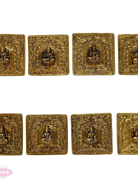 Brass Antique Finish Light Weight Ashtalakshmi Wall Hanging or Door Decor