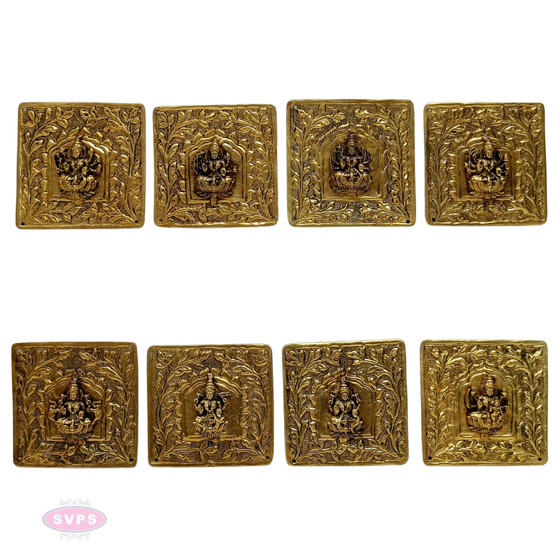 Brass Antique Finish Light Weight Ashtalakshmi Wall Hanging or Door Decor