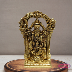 Antique Finish Brass Lord Venkateswara with Lakshmi Devi Statue