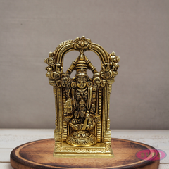 Antique Finish Brass Lord Venkateswara with Lakshmi Devi Statue