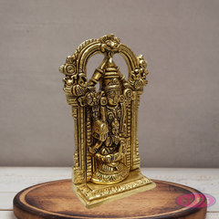 Antique Finish Brass Lord Venkateswara with Lakshmi Devi Statue