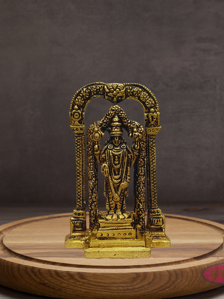 Brass Lord Venkateswara Idol with Prabhavali Arch
