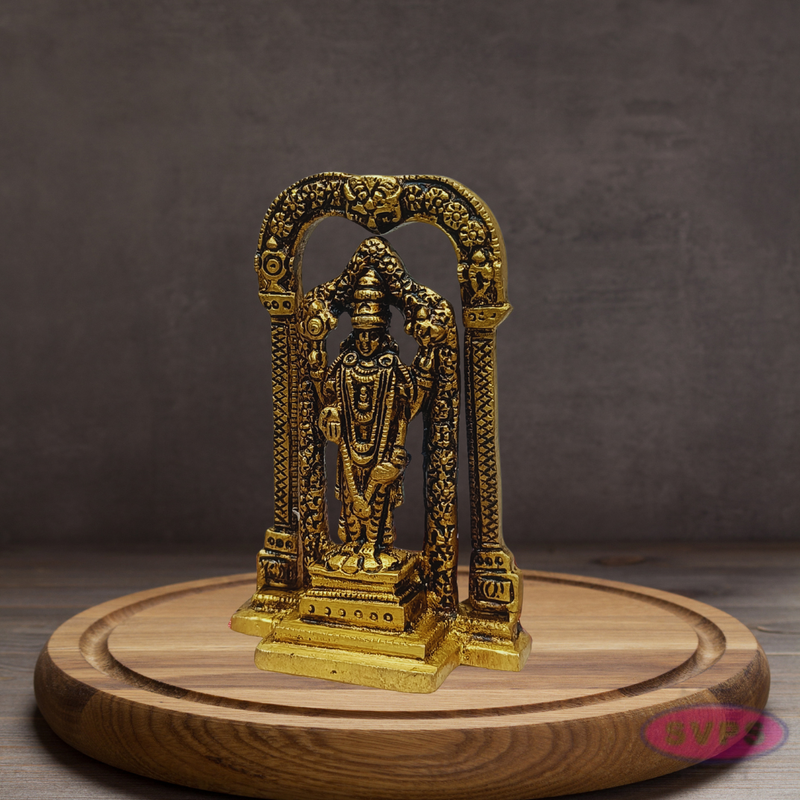 Brass Lord Venkateswara Idol with Prabhavali Arch