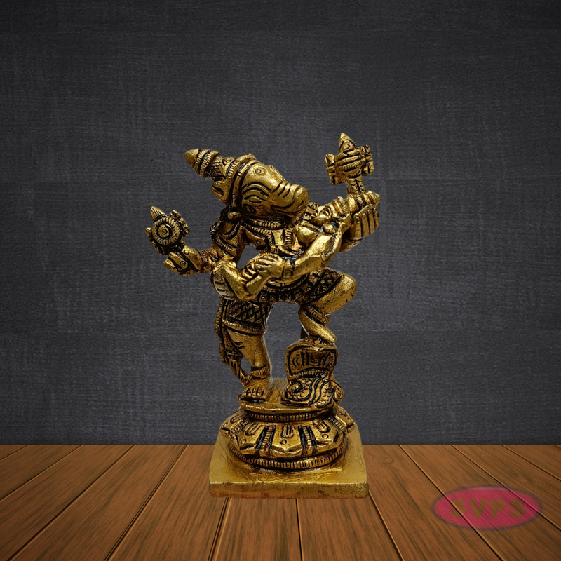 Brass Varaha Avatar of Vishnu – Dancing Pose Decorative Idol