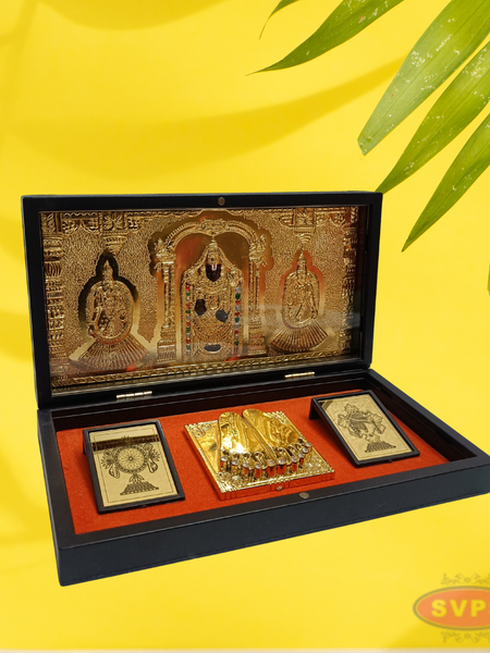 Gold Plated Tirupathi Balaji Padam Gift Box