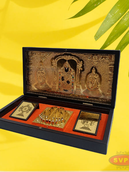 Gold Plated Tirupathi Balaji Padam Gift Box