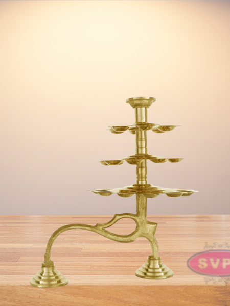 Brass 3 Steps Adukku Deepam / Layer Lamp  Diya Aarti For Pooja