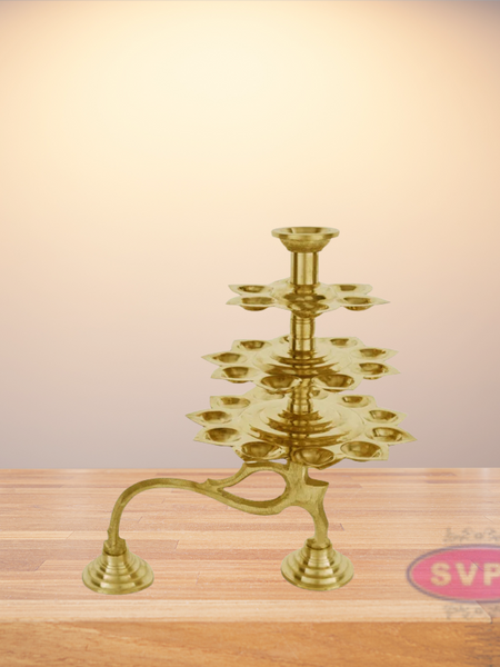 Brass 3 Steps Adukku Deepam / Layer Lamp  Diya Aarti For Pooja