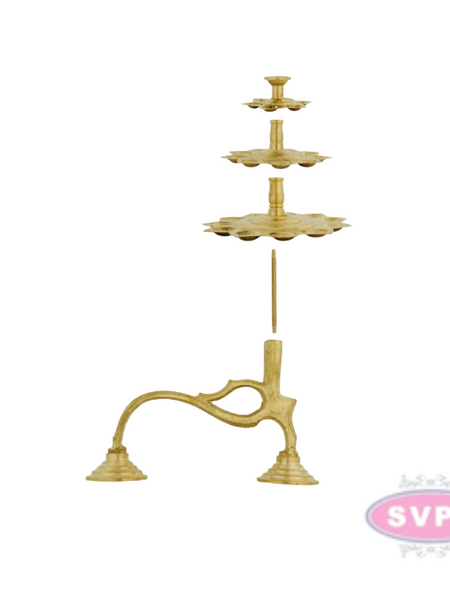 Brass 3 Steps Adukku Deepam / Layer Lamp  Diya Aarti For Pooja