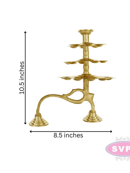 Brass 3 Steps Adukku Deepam / Layer Lamp  Diya Aarti For Pooja