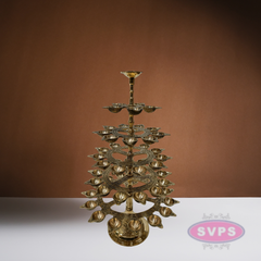 Brass 5 Step Aarti lamp For Pooja / 17 Inches