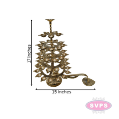 Brass 5 Step Aarti lamp For Pooja / 17 Inches