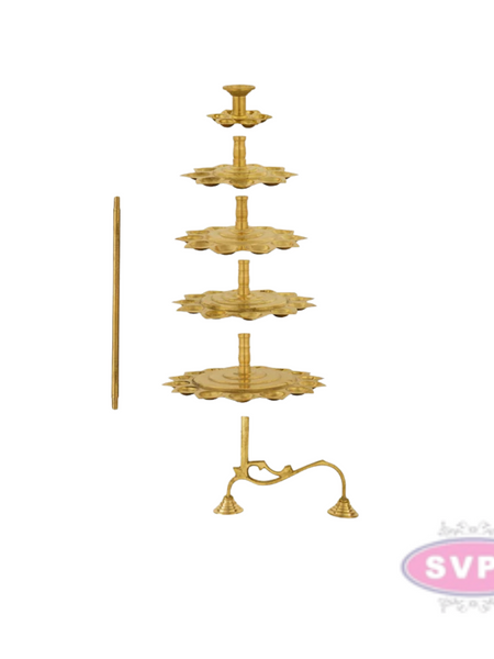 Brass 5 Steps Adukku Deepam / Layer Lamp / Diya Aarti For Pooja